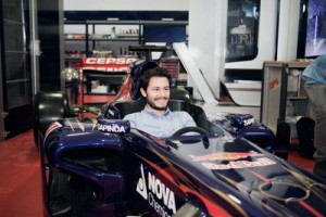 Candidates of Red Bull on Stage take a look at a Toro Rosso Formula 1 car at Scuderia Toro Rosso, Faenza, Italy